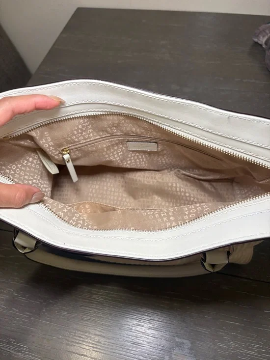 Kate Spade New York Ivory Beige Woven Bow Satchel Bag Gold Hardware - Picture 10 of 11